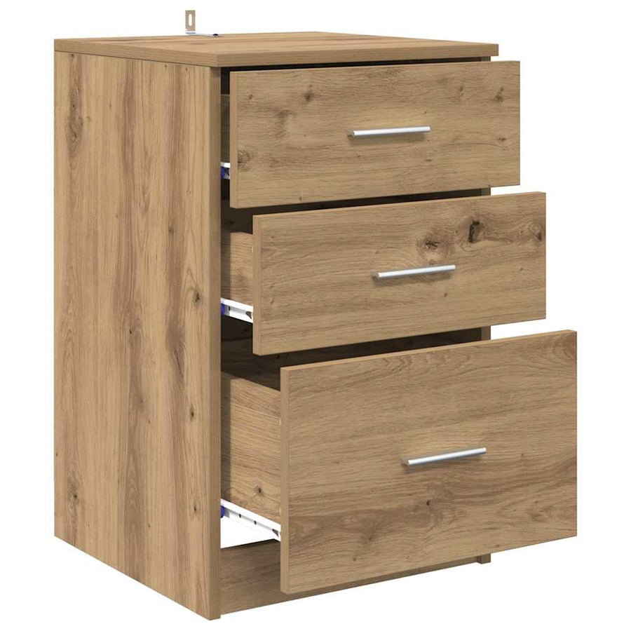 Nachtkastje met lade Artisan Eiken 40 x 40 x 63 cm Bewerkt hout