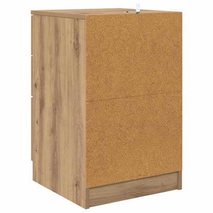 Nachtkastje met lade Artisan Eiken 40 x 40 x 63 cm Bewerkt hout