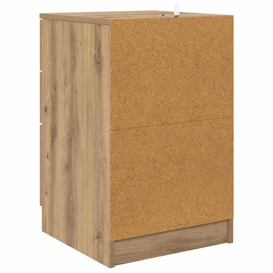 Nachtkastje met lade Artisan Eiken 40 x 40 x 63 cm Bewerkt hout