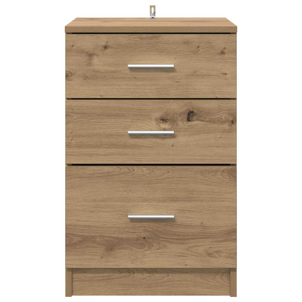 Nachtkastje met lade Artisan Eiken 40 x 40 x 63 cm Bewerkt hout
