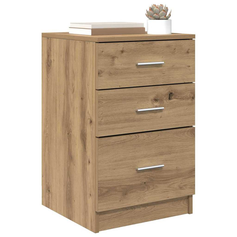 Nachtkastje met lade Artisan Eiken 40 x 40 x 63 cm Bewerkt hout