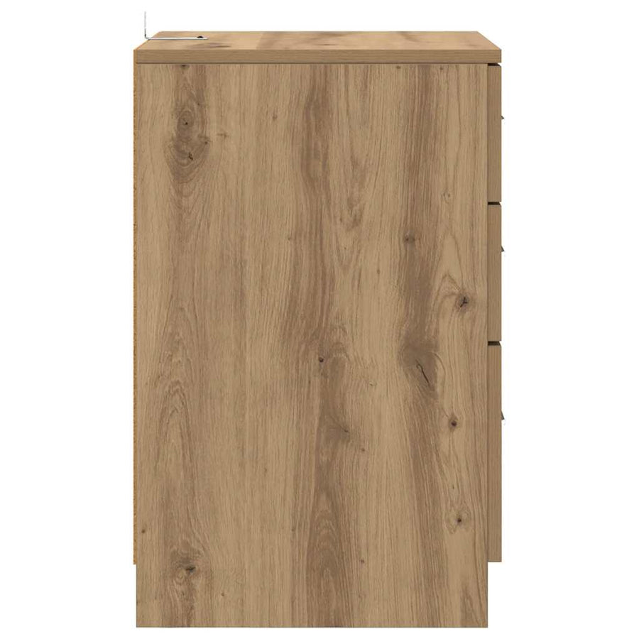 Nachtkastje met lade Artisan Eiken 40 x 40 x 63 cm Bewerkt hout