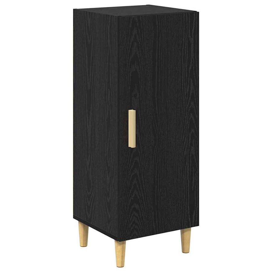 Dressoir Zwart Eiken 34,5 x 34 x 90 cm Bewerkt hout