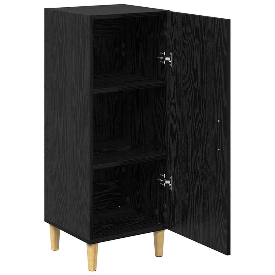 Dressoir Zwart Eiken 34,5 x 34 x 90 cm Bewerkt hout