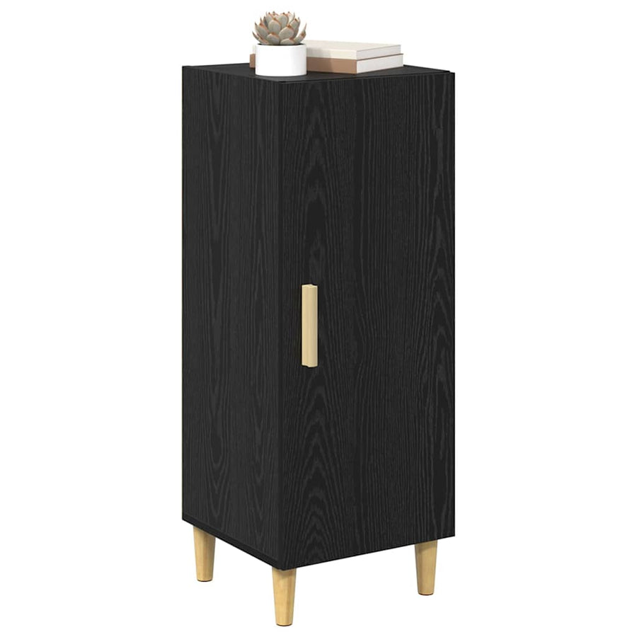 Dressoir Zwart Eiken 34,5 x 34 x 90 cm Bewerkt hout