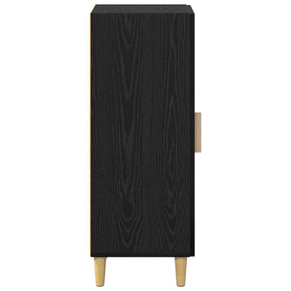 Dressoir Zwart Eiken 34,5 x 34 x 90 cm Bewerkt hout