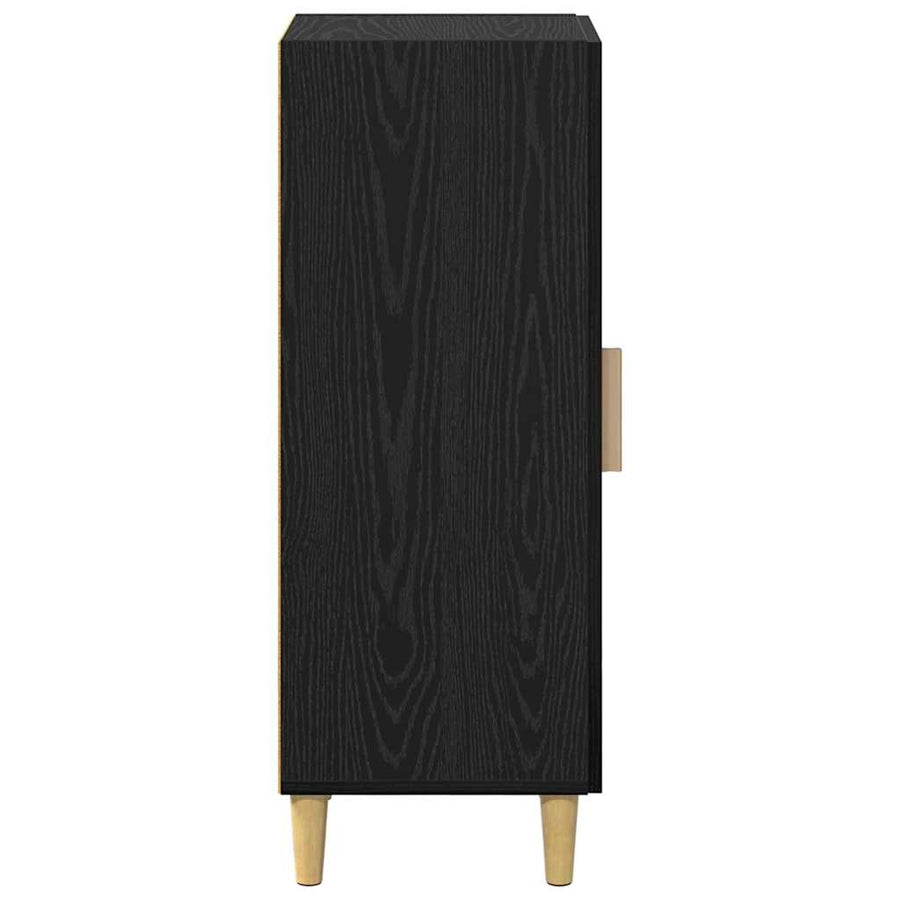 Dressoir Zwart Eiken 34,5 x 34 x 90 cm Bewerkt hout