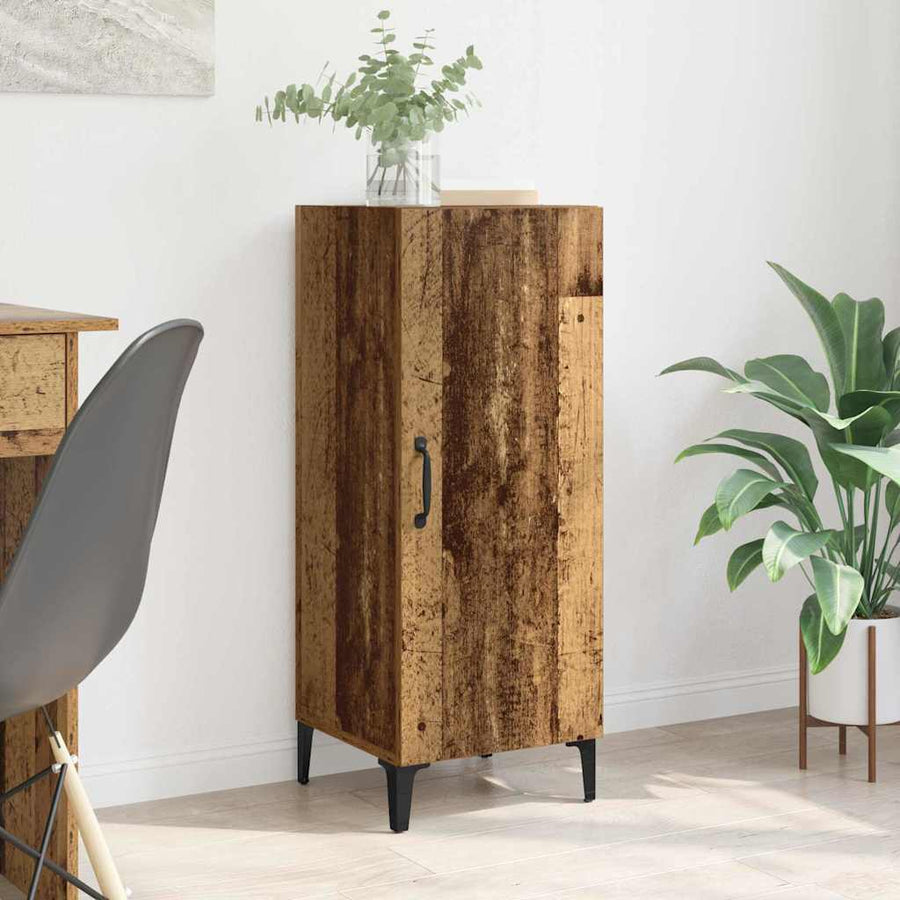 Dressoir Wandgemonteerd Oudhout 34,5 x 34 x 90 cm Bewerkt hout