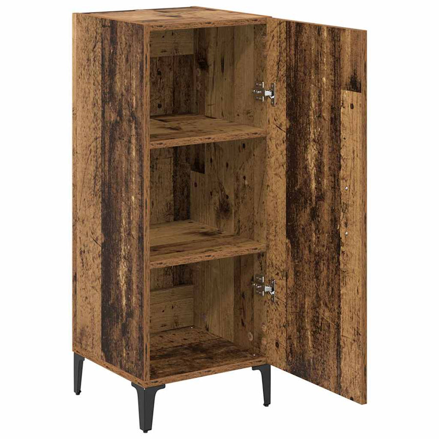 Dressoir Wandgemonteerd Oudhout 34,5 x 34 x 90 cm Bewerkt hout