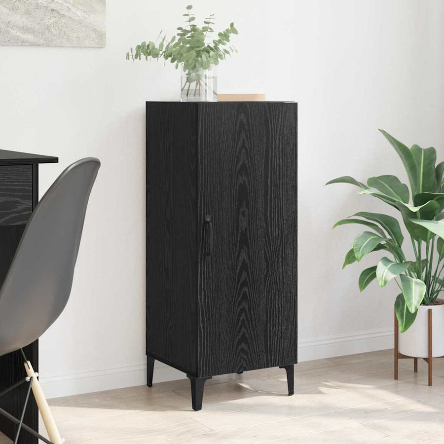 Dressoir Zwart Eiken 34,5 x 34 x 90 cm Bewerkt hout