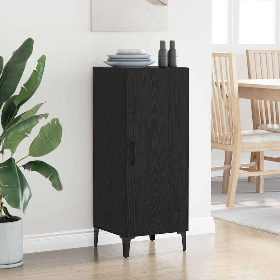Dressoir Zwart Eiken 34,5 x 34 x 90 cm Bewerkt hout