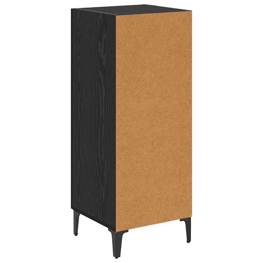 Dressoir Zwart Eiken 34,5 x 34 x 90 cm Bewerkt hout