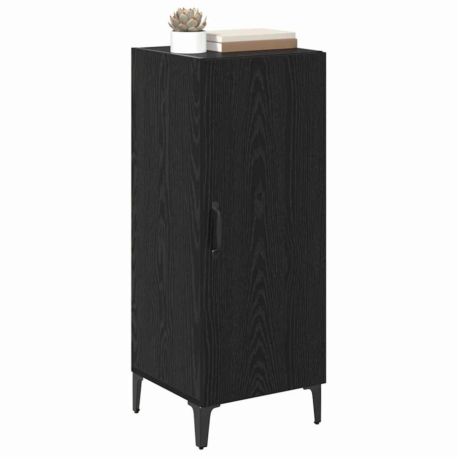Dressoir Zwart Eiken 34,5 x 34 x 90 cm Bewerkt hout
