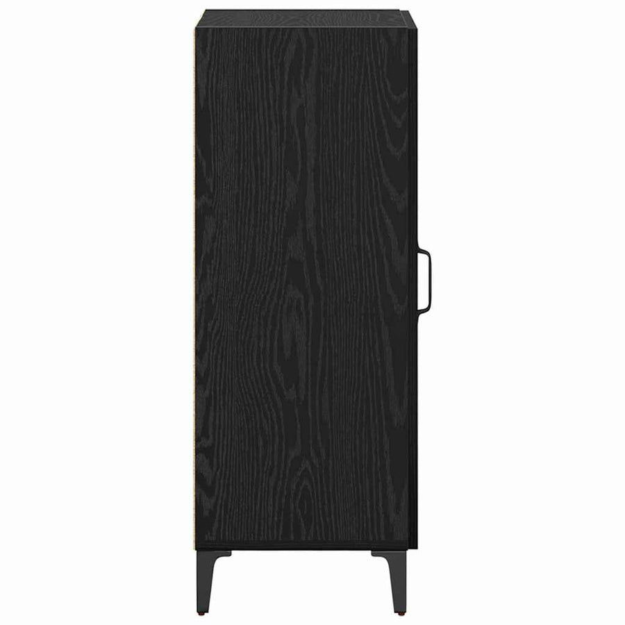 Dressoir Zwart Eiken 34,5 x 34 x 90 cm Bewerkt hout