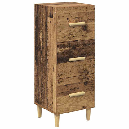 Dressoir met lade Oud hout 34.5 x 34 x 90 cm Bewerkt hout