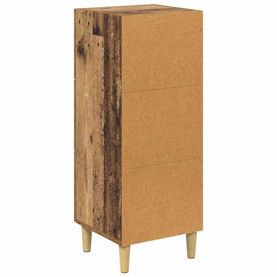 Dressoir met lade Oud hout 34.5 x 34 x 90 cm Bewerkt hout
