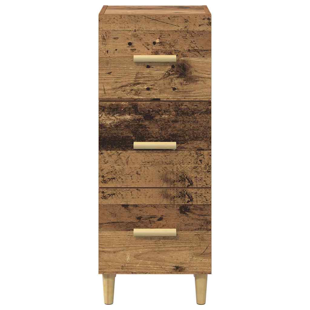 Dressoir met lade Oud hout 34.5 x 34 x 90 cm Bewerkt hout