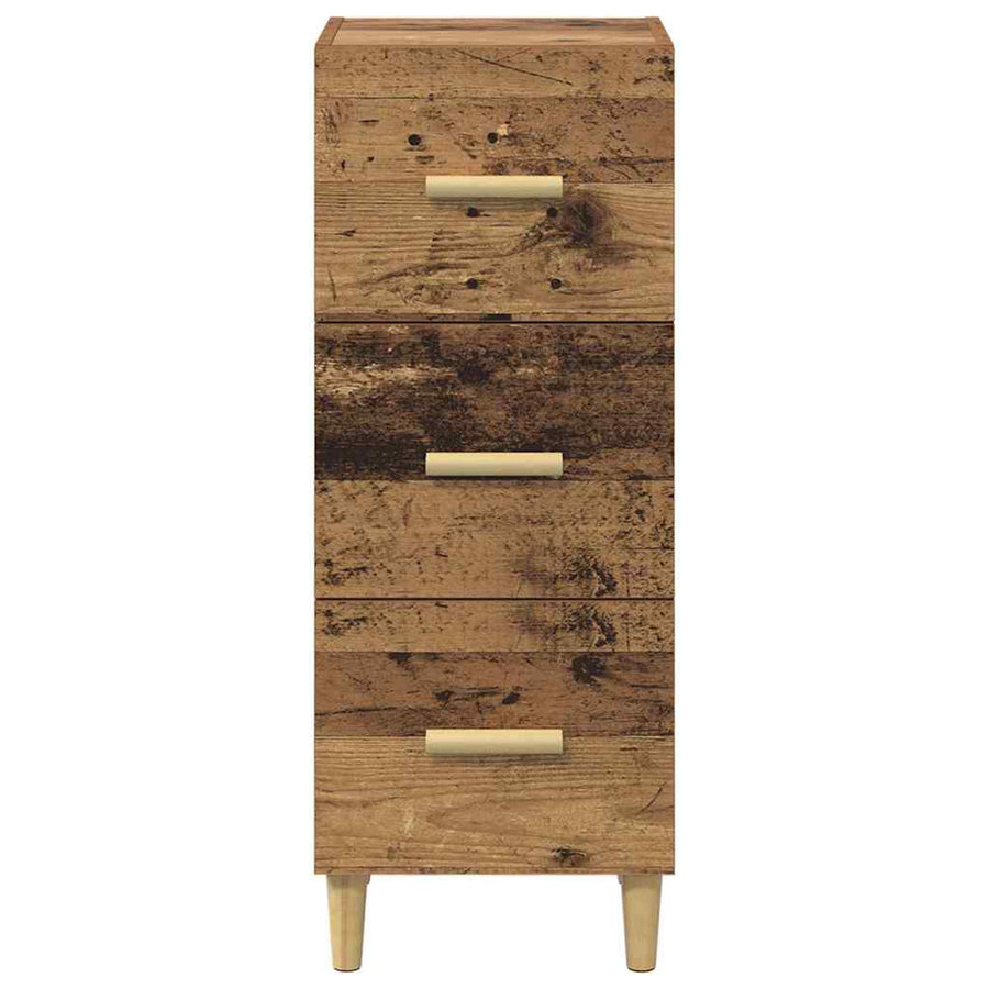 Dressoir met lade Oud hout 34.5 x 34 x 90 cm Bewerkt hout