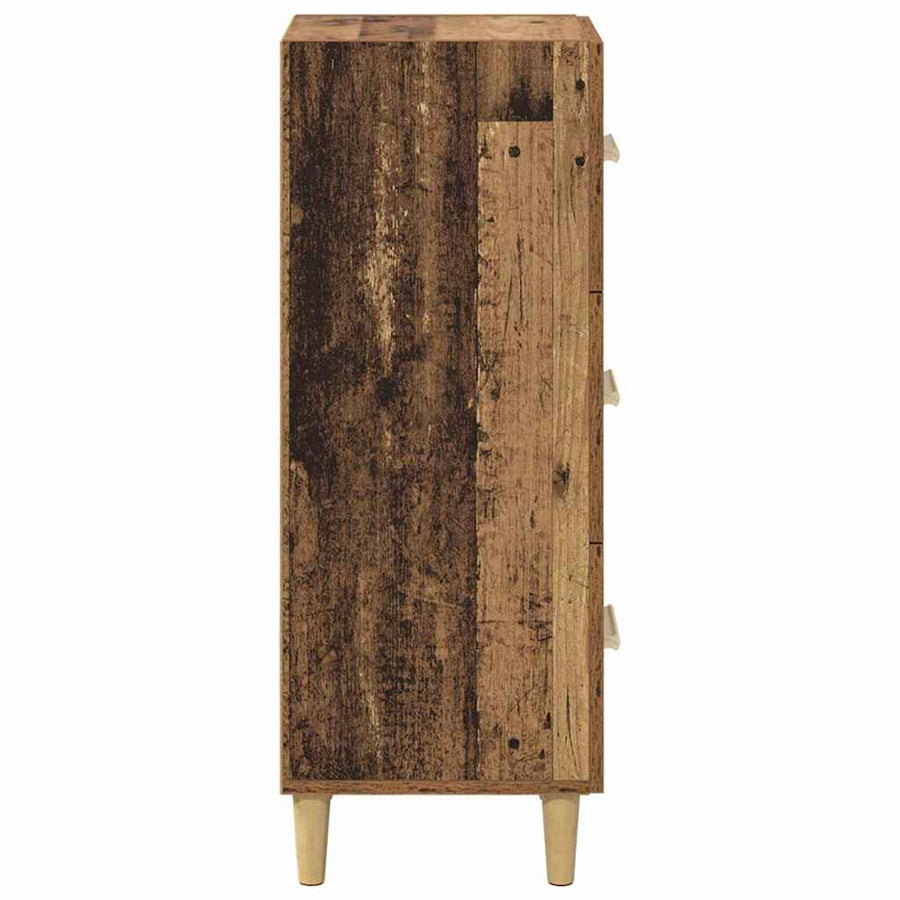 Dressoir met lade Oud hout 34.5 x 34 x 90 cm Bewerkt hout