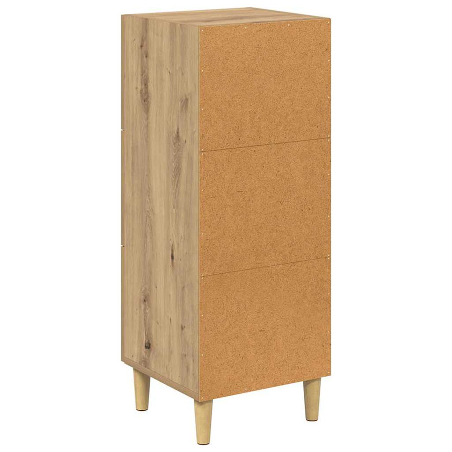 Dressoir artisanaal eikenkleurig 34.5 x 34 x 90 cm Bewerkt hout