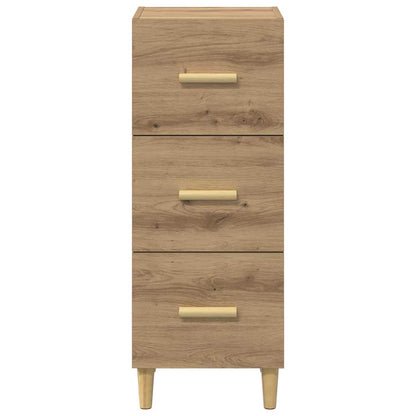 Dressoir artisanaal eikenkleurig 34.5 x 34 x 90 cm Bewerkt hout