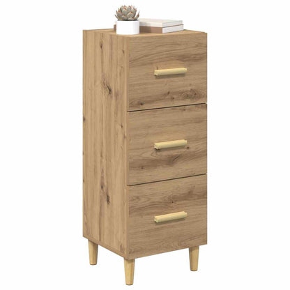 Dressoir artisanaal eikenkleurig 34.5 x 34 x 90 cm Bewerkt hout