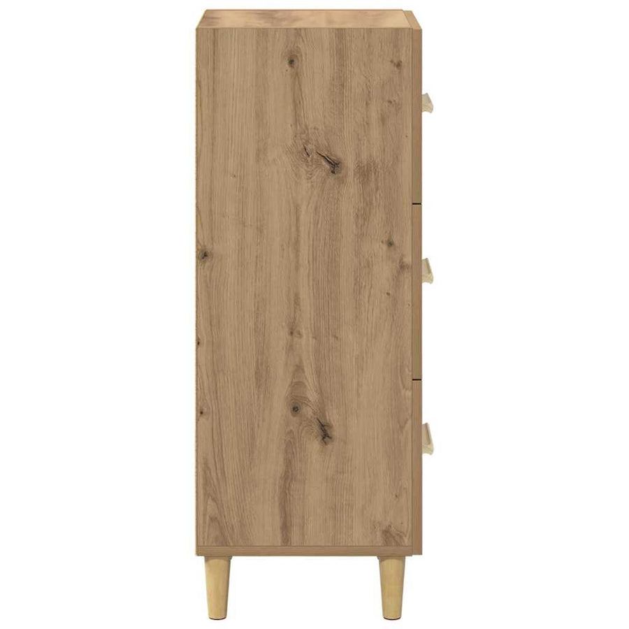 Dressoir artisanaal eikenkleurig 34.5 x 34 x 90 cm Bewerkt hout