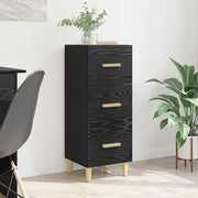 Dressoir zwart eiken 34.5x34x90 cm bewerkt hout