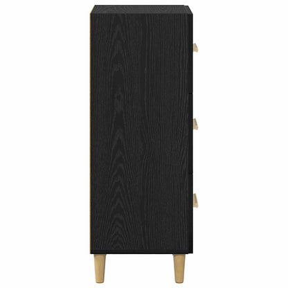 Dressoir met lade Zwart eiken 34.5 x 34 x 90 cm Bewerkt hout