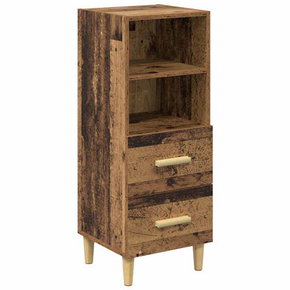 Dressoir met lade Oud hout 34 x 34.5 x 90 cm Bewerkt hout