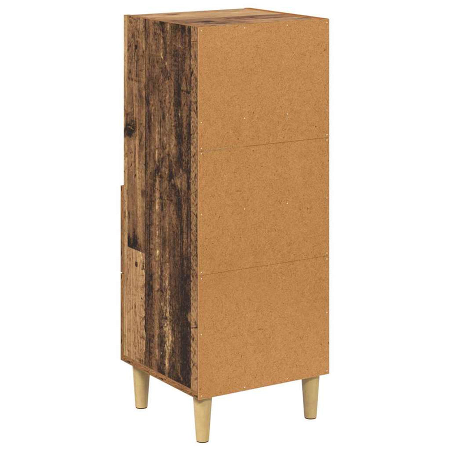 Dressoir met lade Oud hout 34 x 34.5 x 90 cm Bewerkt hout