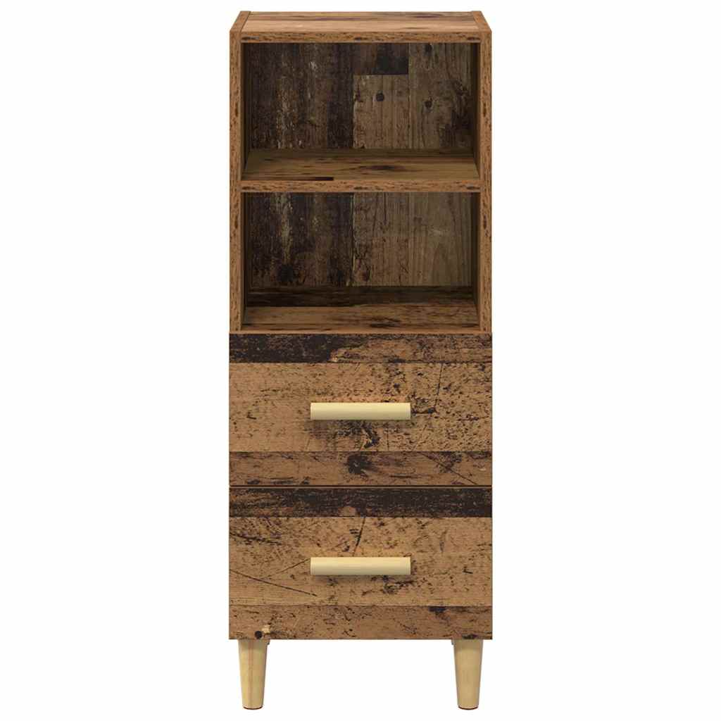 Dressoir met lade Oud hout 34 x 34.5 x 90 cm Bewerkt hout