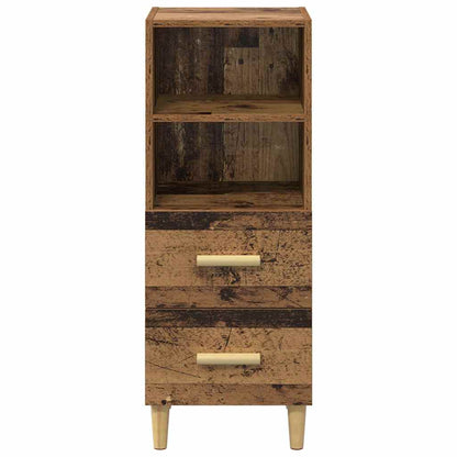 Dressoir met lade Oud hout 34 x 34.5 x 90 cm Bewerkt hout