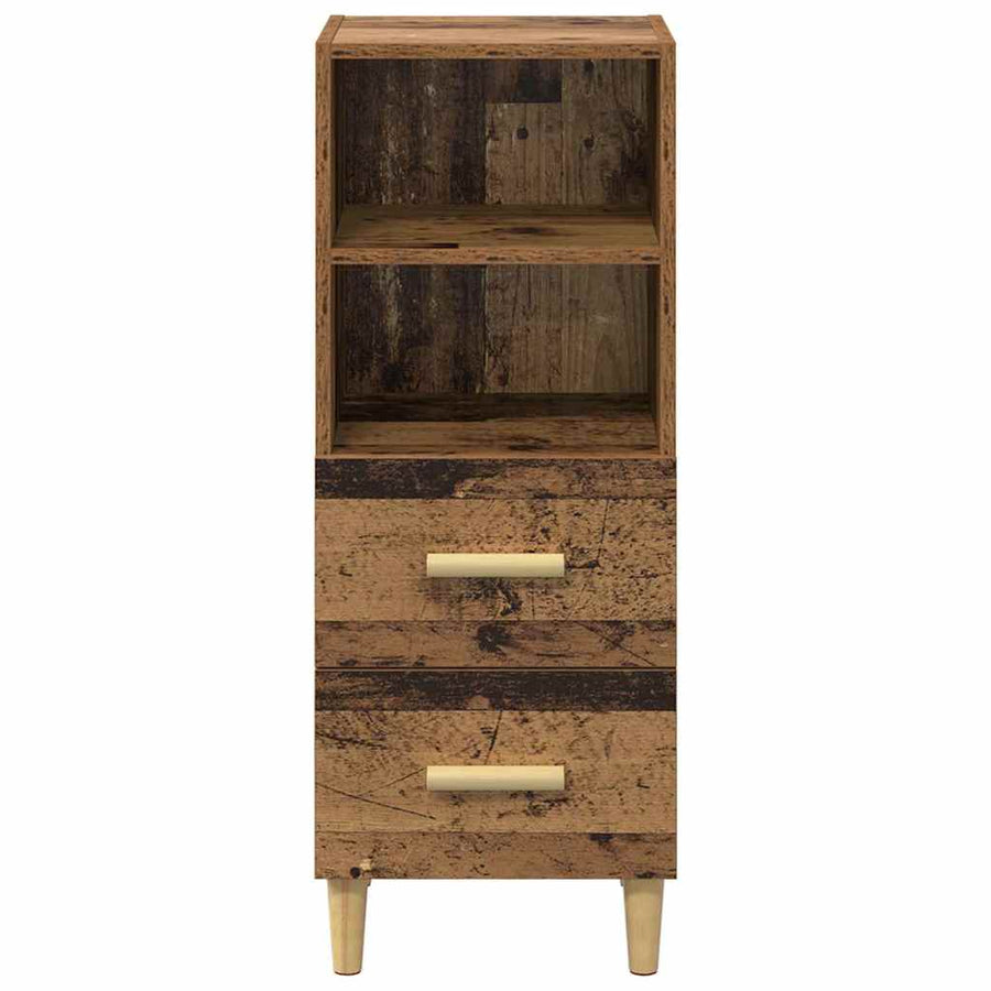 Dressoir met lade Oud hout 34 x 34.5 x 90 cm Bewerkt hout