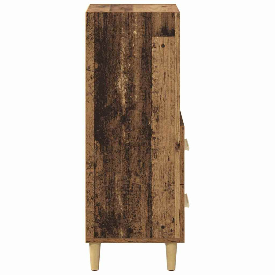 Dressoir met lade Oud hout 34 x 34.5 x 90 cm Bewerkt hout