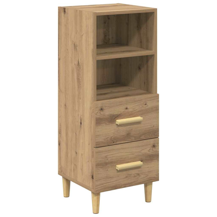 Dressoir artisanaal eikenkleurig 34 x 34.5 x 90 cm Bewerkt hout