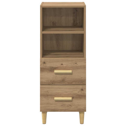 Dressoir artisanaal eikenkleurig 34 x 34.5 x 90 cm Bewerkt hout