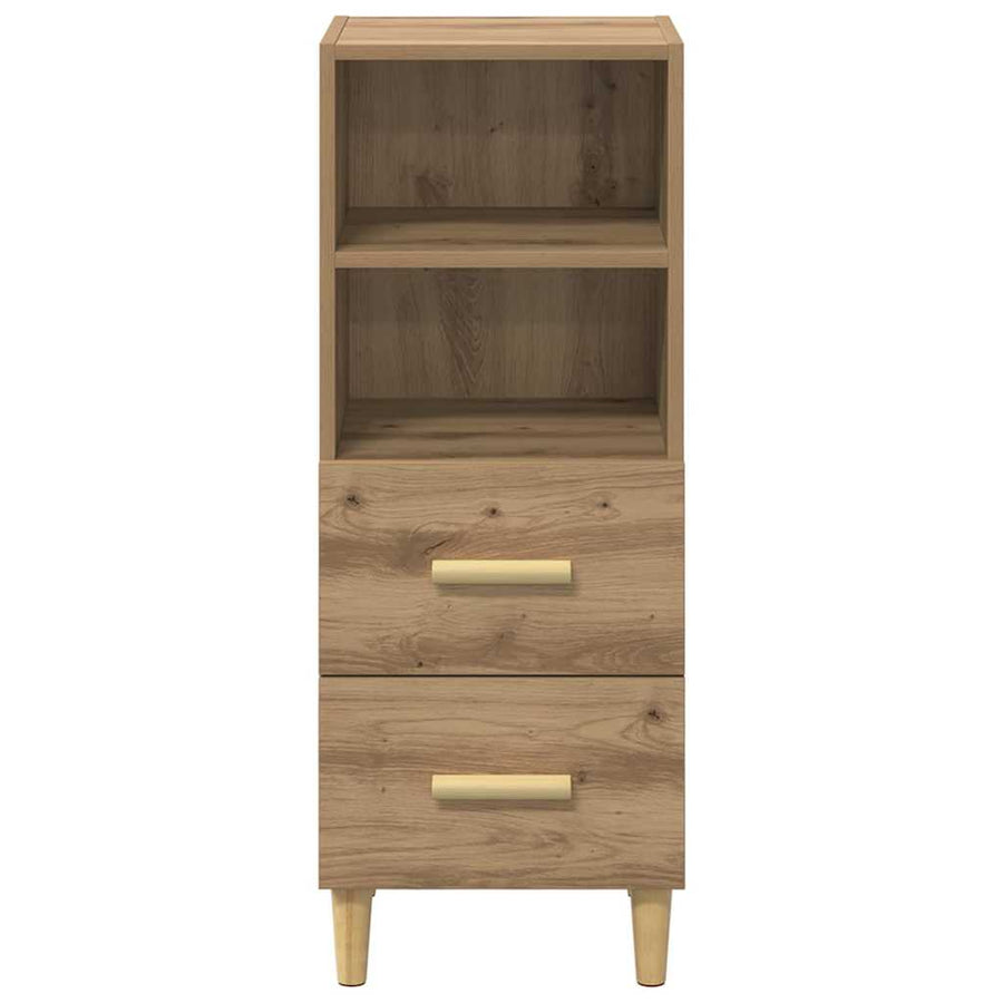 Dressoir artisanaal eikenkleurig 34 x 34.5 x 90 cm Bewerkt hout