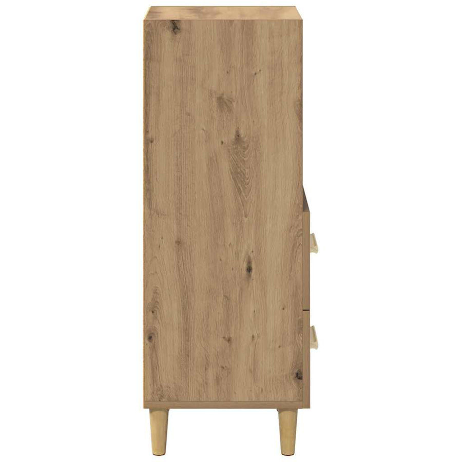 Dressoir artisanaal eikenkleurig 34 x 34.5 x 90 cm Bewerkt hout