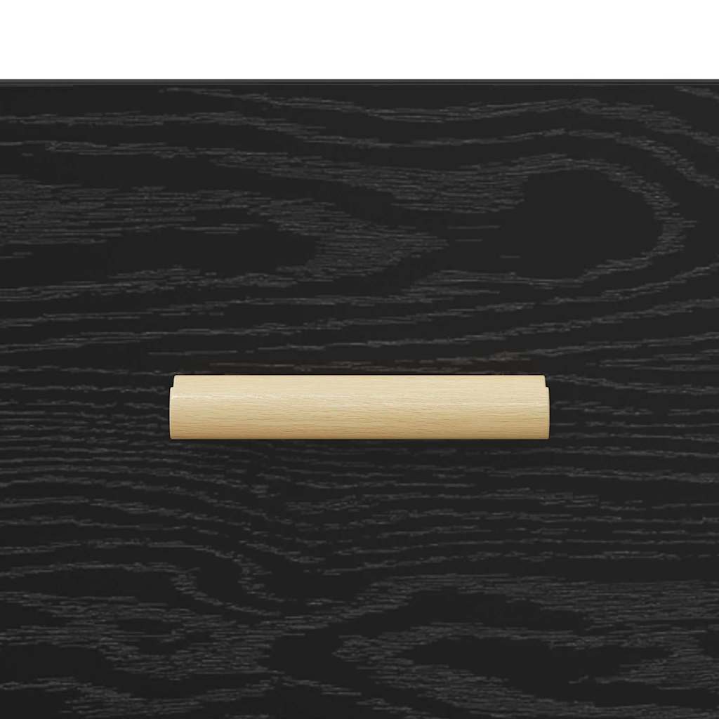 Dressoir met lade Zwart eiken 34 x 34.5 x 90 cm Bewerkt hout