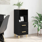 Sideboard with drawer Black oak 34 x 34.5 x 90 cm Engineered wood