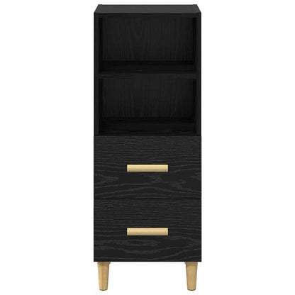 Dressoir met lade Zwart eiken 34 x 34.5 x 90 cm Bewerkt hout
