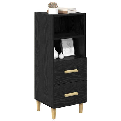 Dressoir met lade Zwart eiken 34 x 34.5 x 90 cm Bewerkt hout