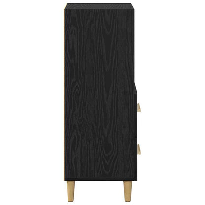 Dressoir met lade Zwart eiken 34 x 34.5 x 90 cm Bewerkt hout