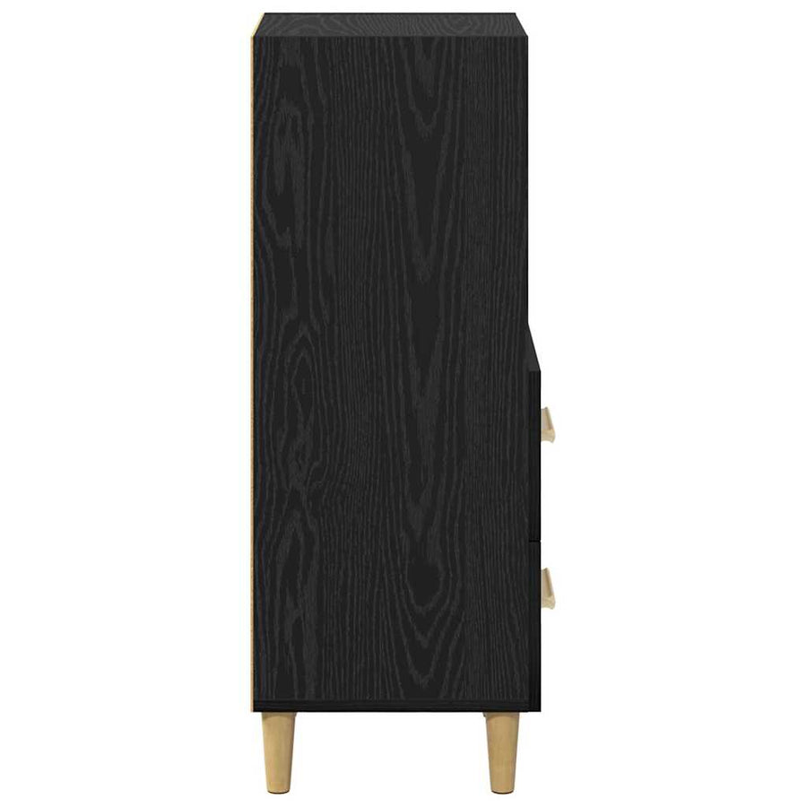Dressoir met lade Zwart eiken 34 x 34.5 x 90 cm Bewerkt hout