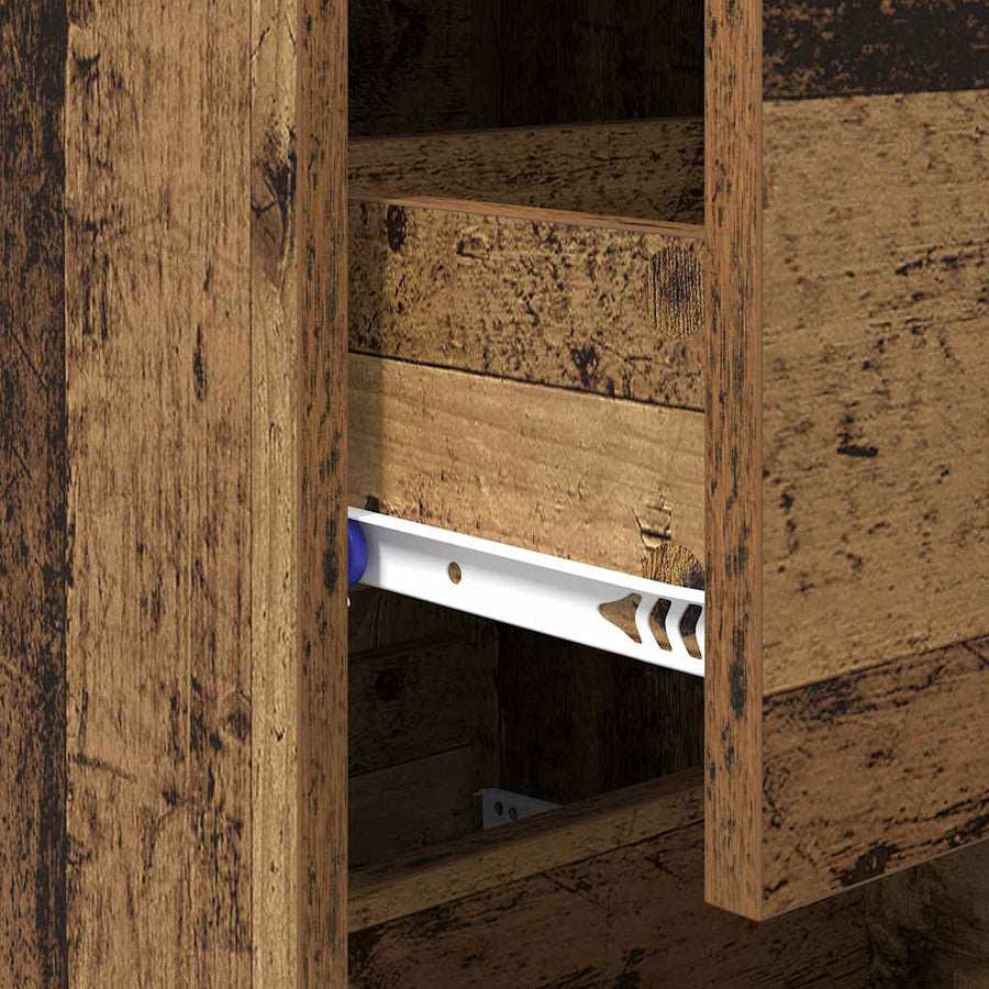 Dressoir met lade Oud hout 34 x 34.5 x 90 cm Bewerkt hout