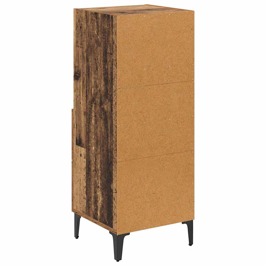 Dressoir met lade Oud hout 34 x 34.5 x 90 cm Bewerkt hout