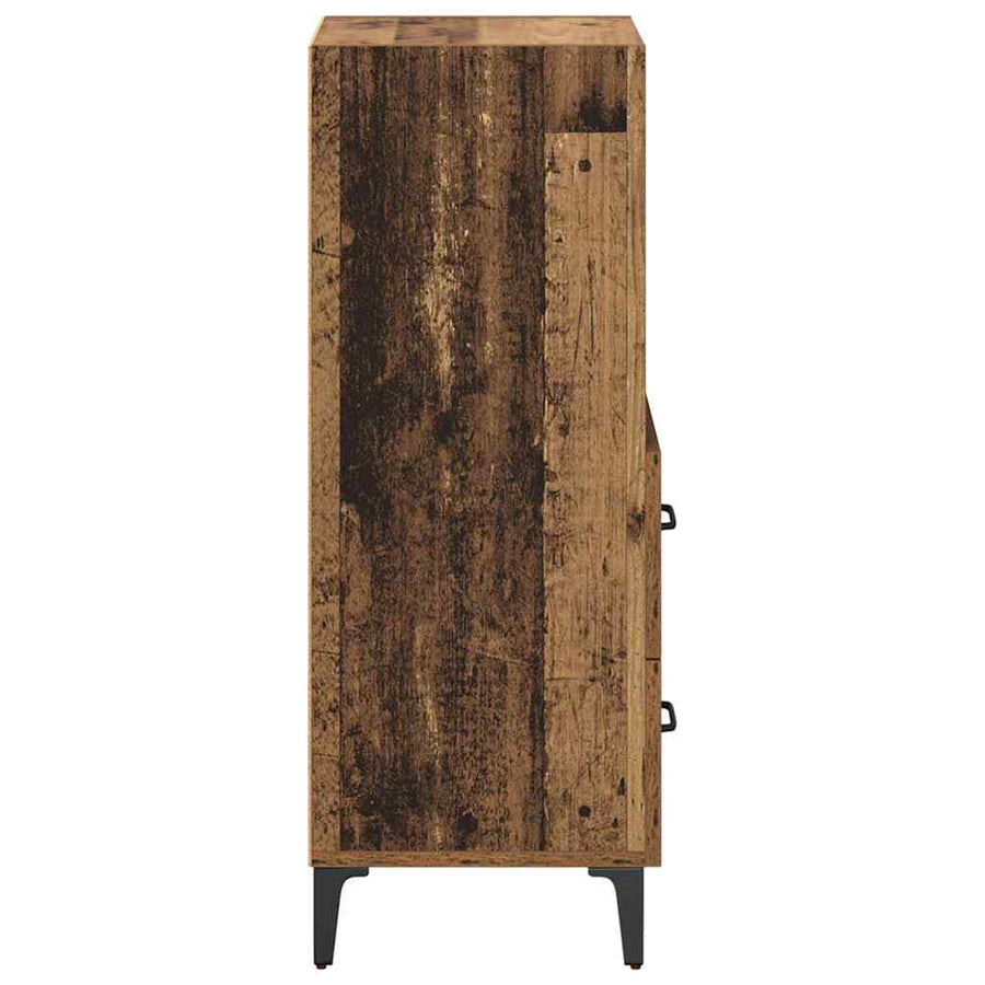 Dressoir met lade Oud hout 34 x 34.5 x 90 cm Bewerkt hout