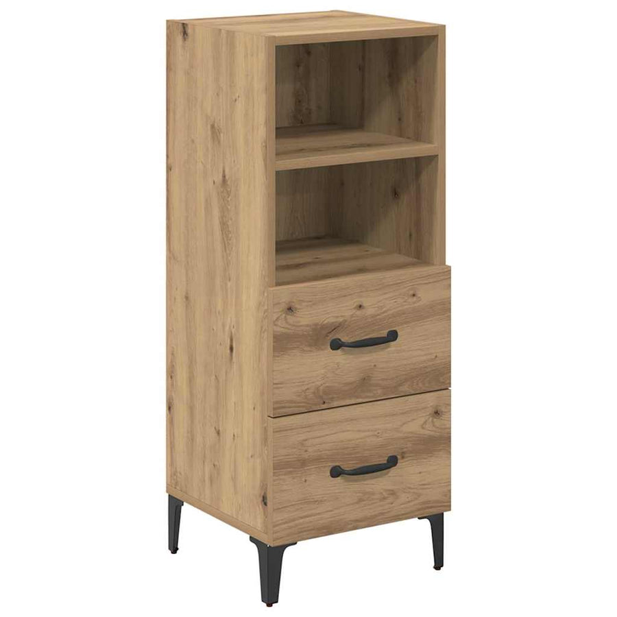Dressoir artisanaal eikenkleurig 34 x 34.5 x 90 cm Bewerkt hout