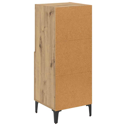 Dressoir artisanaal eikenkleurig 34 x 34.5 x 90 cm Bewerkt hout